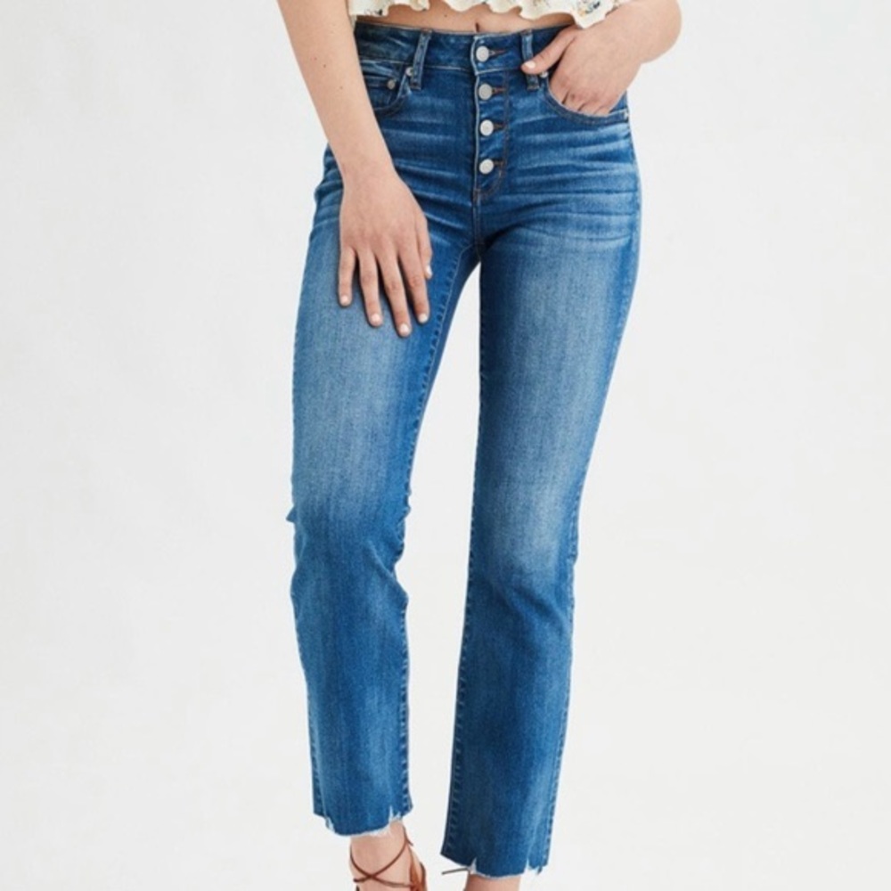American Eagle Button Fly cropped jeans